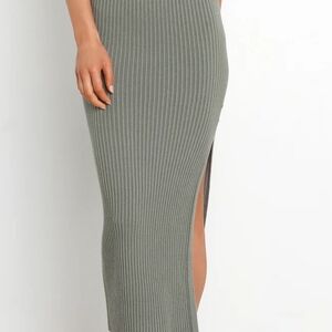 Petal And Pup Elegant Ribbed Green Skirt